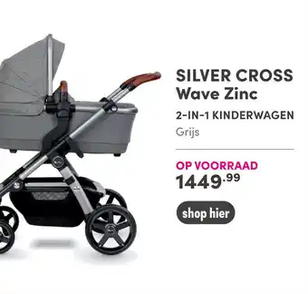 Baby & Tiener Silver Cross Wave Zinc 2-In-1 Kinderwagen Grijs aanbieding