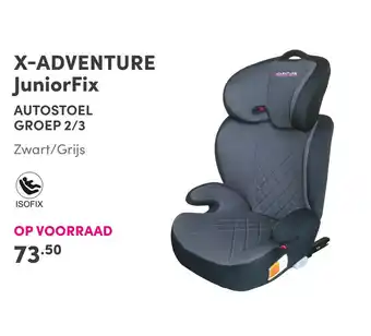 Baby & Tiener X-Adventure Juniorfix Autostoel Groep 2/3 Zwart/Grijs aanbieding