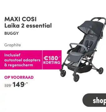 Baby & Tiener Maxi Cosi Laika 2 Essential Buggy Graphite aanbieding