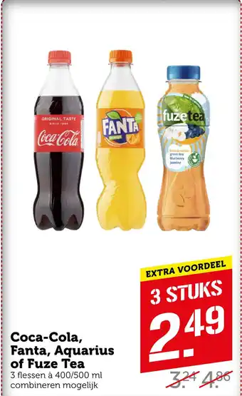 Coop Coca-Cola, Fanta, Aquarius of Fuze Tea aanbieding