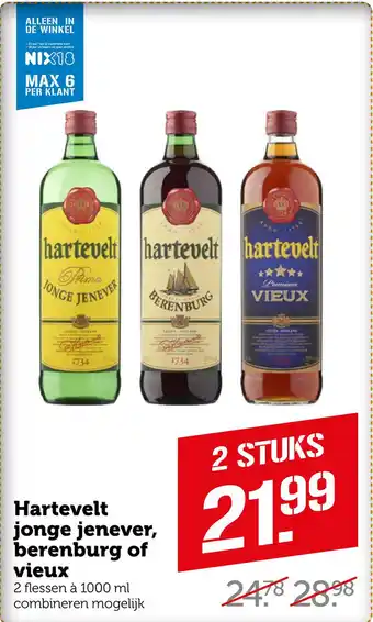 Coop Hartevelt jonge jenever, berenburg of vieux aanbieding