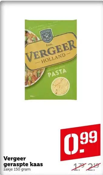 Coop Vergeer geraspte kaas aanbieding