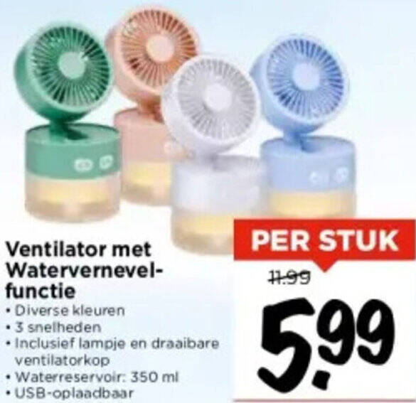 Nitecore izzCool 30 Foldable Air Conditioner Fan, Glacier Blue, ventilator met nevelfunctie