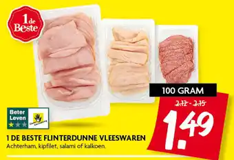 Dekamarkt 1 De Beste Flinterdunne Vleeswaren aanbieding