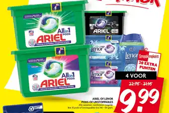 Dekamarkt Ariel Of Lenor Pods Of Unstoppables aanbieding