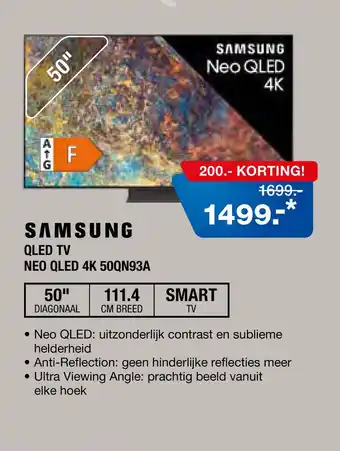 Electroworld SAMSUNG QLED TV NEO QLED 4K 50QN93A aanbieding