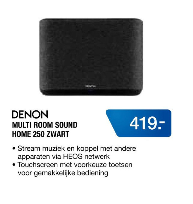 DENON MULTI ROOM SOUND HOME 250 ZWART aanbieding bij Electroworld