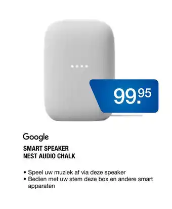 Electroworld Google SMART SPEAKER NEST AUDIO CHALK aanbieding