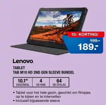 Electroworld Lenovo. TABLET TAB M10 HD 2ND GEN SLEEVE BUNDEL aanbieding