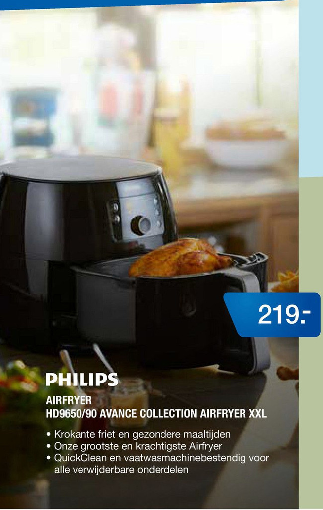 PHILIPS AIRFRYER HD9650/90 AVANCE COLLECTION AIRFRYER XXL aanbieding