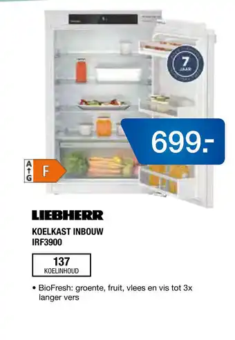 Electroworld LIEBHERR KOELKAST INBOUW IRF3900 aanbieding