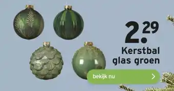 GAMMA Kerstbal glas groen aanbieding