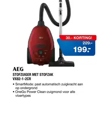 Electroworld AEG STOFZUIGER MET STOFZAK VX82-1-2CR aanbieding