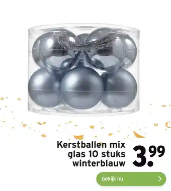 GAMMA Kerstballen mix glas 10 stuks winterblauw aanbieding