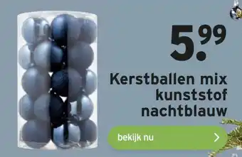 GAMMA Kerstballen mix kunststof nachtblauw aanbieding