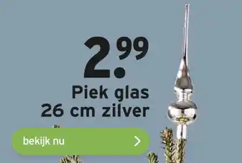 GAMMA Piek glas 26 cm zilver aanbieding