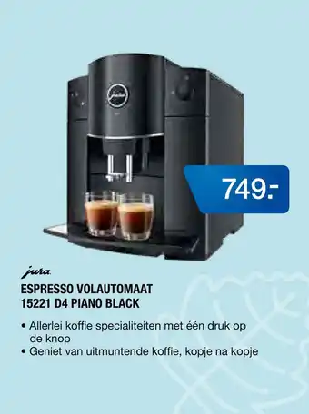 Electroworld jura. ESPRESSO VOLAUTOMAAT 15221 D4 PIANO BLACK aanbieding