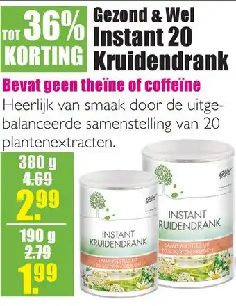 Gezond & Wel Gezond & Wel Instant 20 Kruidendrank aanbieding