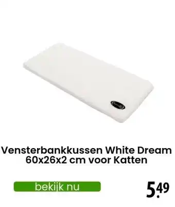 Zooplus Vensterbankkussen White Dream 60x26x2 cm voor Katten aanbieding
