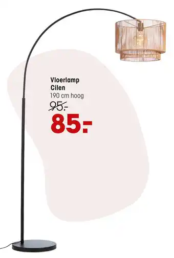 Kwantum Vloerlamp Cilen Zwart Bruin aanbieding