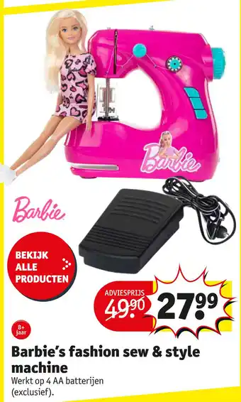 Kruidvat Barbie's fashion sew & style machine aanbieding