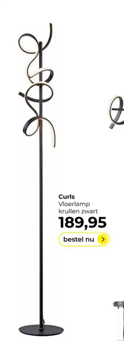 Lampidee Curls - Vloerlamp LED krullen zwart 1150lm/3000k dimbaar aanbieding