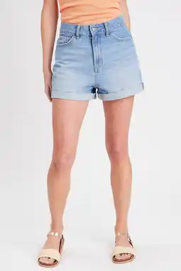 Wehkamp Cache Cache high waist mom denim short light blue aanbieding