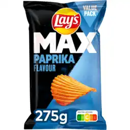 Jumbo Lay's Max Ribbel Chips Paprika 275gr aanbieding