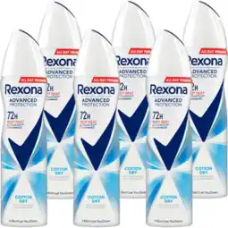 Jumbo Rexona Women Advanced Protection Anti-Transpirant Spray Cotton Dry 6 x 150ml aanbieding