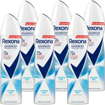 Jumbo Rexona Women Advanced Protection Anti-Transpirant Spray Cotton Dry 6 x 150ml aanbieding