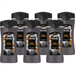Jumbo AXE Fine Fragrance Collection Premium Douchegel Black Vanilla 6 x 300ml aanbieding