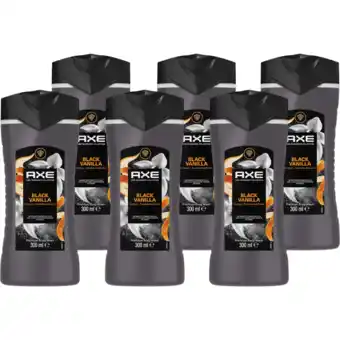 Jumbo AXE Fine Fragrance Collection Premium Douchegel Black Vanilla 6 x 300ml aanbieding