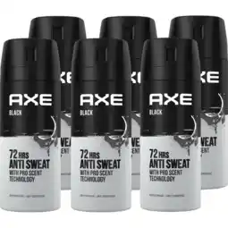 Jumbo AXE Anti-Transpirant Spray Black 6 x 150ml aanbieding