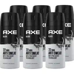 Jumbo AXE Anti-Transpirant Spray Black 6 x 150ml aanbieding