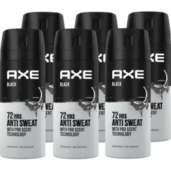 Jumbo AXE Anti-Transpirant Spray Black 6 x 150ml aanbieding