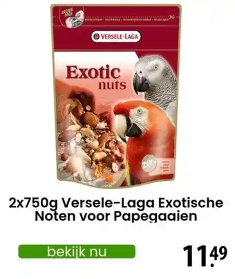 Zooplus 2x750g Versele-Laga Exotische Noten voor Papegaaien aanbieding
