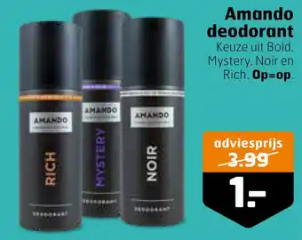 Trekpleister Amando deodorant aanbieding