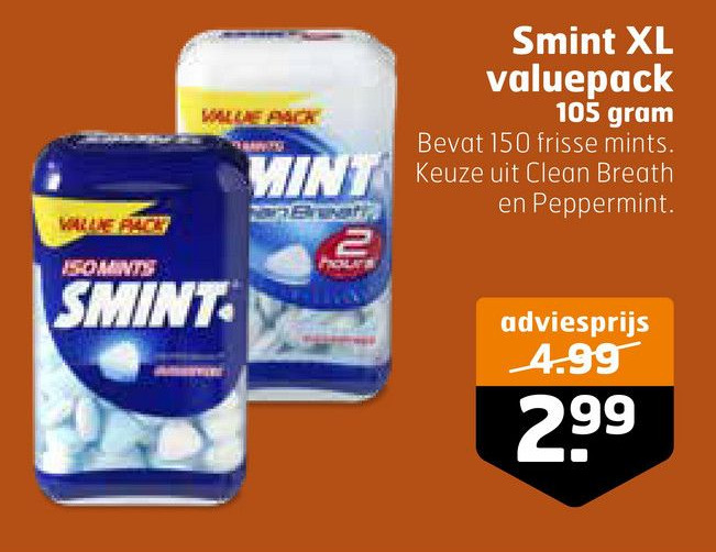 Smint XL valuepack aanbieding bij Trekpleister
