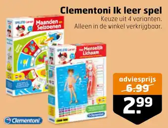 Trekpleister Clementoni Ik leer spel aanbieding