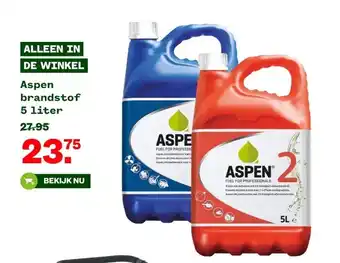 Welkoop Aspen brandstof 5 liter aanbieding