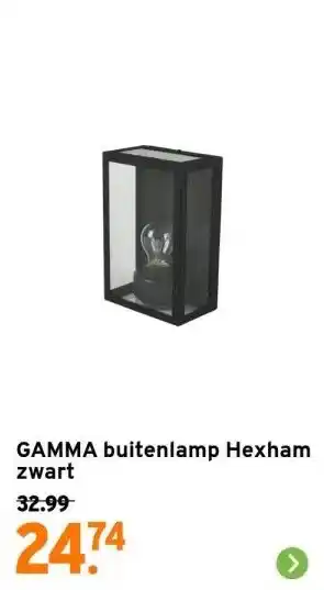 GAMMA GAMMA buitenlamp Hexham zwart aanbieding