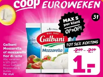 Coop Galbani Mozzarella aanbieding