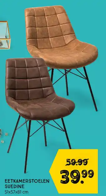 Xenos Eetkamerstoelen suedine aanbieding