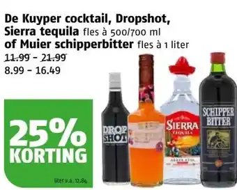 Poiesz De Kuyper cocktail, Dropshot, Sierra tequila of Muier schipperbitter aanbieding