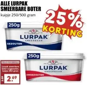 MCD Supermarkt ALLE LURPAK SMEERBARE BOTER aanbieding
