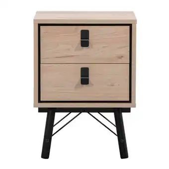 Leen Bakker Nachtkastje Kansas - eikenkleur - 60x44x40 cm aanbieding