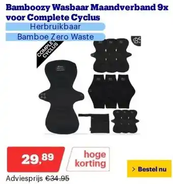 Bol.com Bamboozy Wasbaar Maandverband 9x voor Complete Cyclus aanbieding