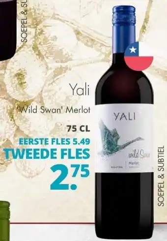 Mitra Yali Wild Swan' Merlot 750ml aanbieding