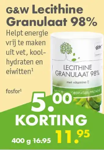 Gezond & Wel G&W Lecithine Granulaat 98% aanbieding