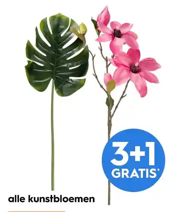 Blokker Alle kunstbloemen 3+1 aanbieding